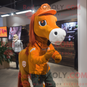 Orange Horse mascot costume...