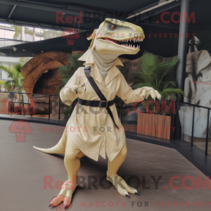 Beige Allosaurus mascot...