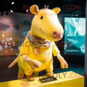 Yellow Tapir mascot costume...