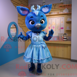 Blue Deer maskot draktfigur...