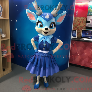 Blue Deer mascot costume...