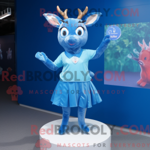 Blue Deer mascot costume...
