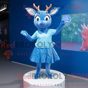 Blue Deer maskot draktfigur...