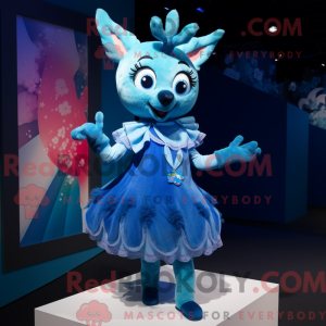 Blue Deer maskot draktfigur...