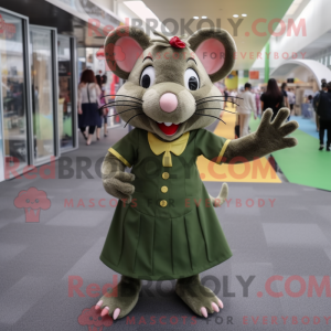 Olive Rat mascot costume...