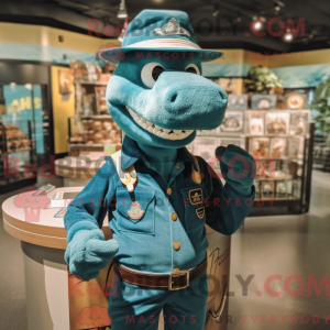 Teal Crocodile mascot...