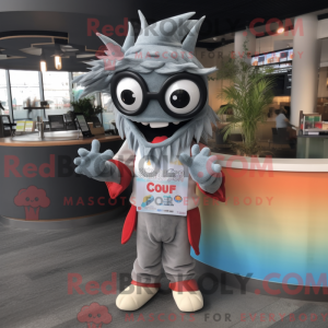 Gray Ceviche mascot costume...