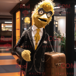 Guld struds maskot kostume...