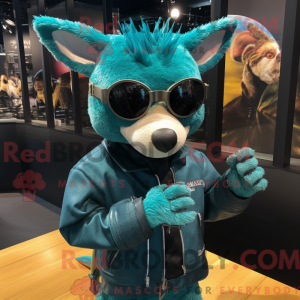 Teal Chupacabra Maskottchen...