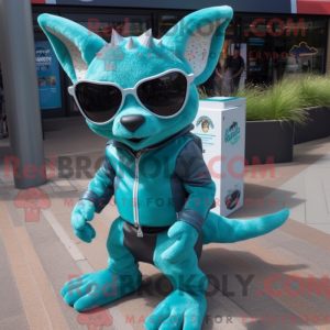 Teal Chupacabra Maskottchen...