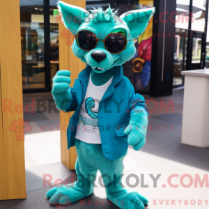 Teal Chupacabra mascot...