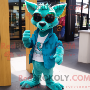 Teal Chupacabra Maskottchen...