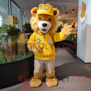 Gul løve maskot kostume...