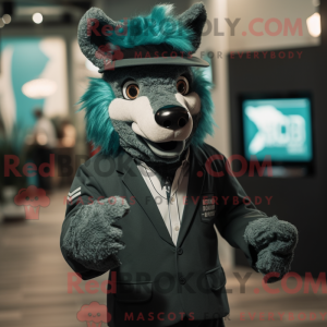 Teal Say Wolf mascot...