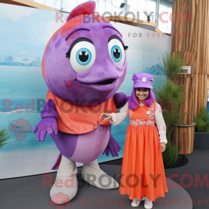 Purple Salmon mascot...