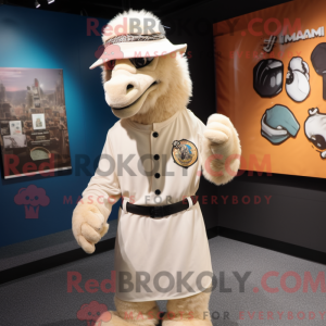 Cream Camel mascot costume...