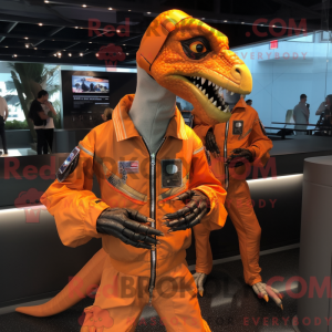 Orange Velociraptor mascot...