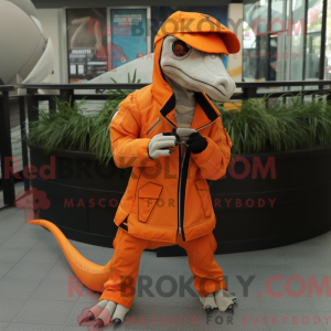 Orange Velociraptor mascot...