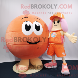 Peach Handball Ball maskot...