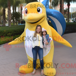 Gold Dolphin maskot drakt...