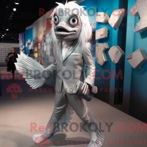 Silver Betta Fish mascot...