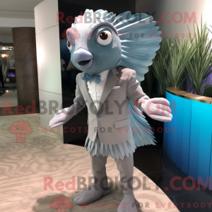 Sølv Betta Fish maskot...