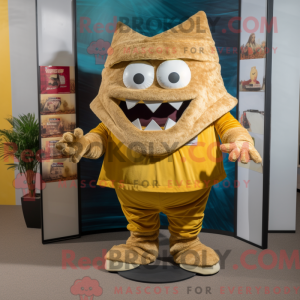 Gold Nachos mascot costume...