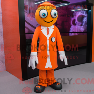 Orange Doctor Maskottchen...