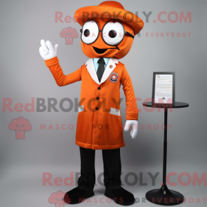 Orange Doctor Maskottchen...