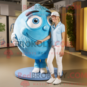 Cyan Golf Ball mascot...