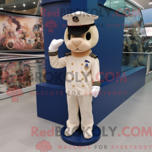 Beige Navy Soldier maskot...