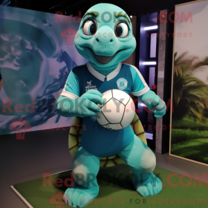 Cyan Sea Turtle mascot...