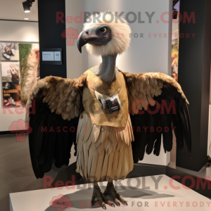 Tan Vulture maskot kostume...