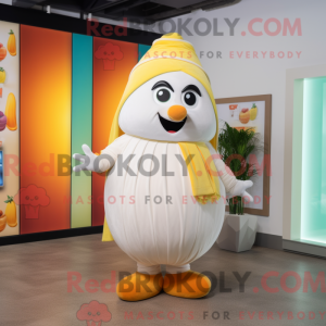 White Mango mascot costume...