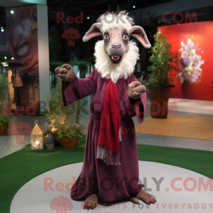 Maroon Angora Goat mascot...