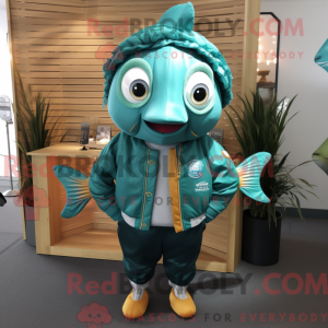 Postava maskota Teal Fish...