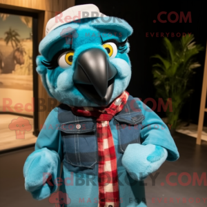 Teal Macaw mascotte kostuum...