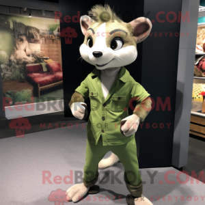 Olive Ferret mascot costume...