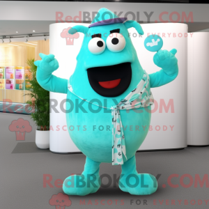 Cyan Steak mascot costume...