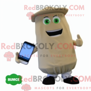 Beige Cucumber mascot...