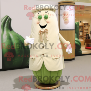 Beige agurk maskot kostume...