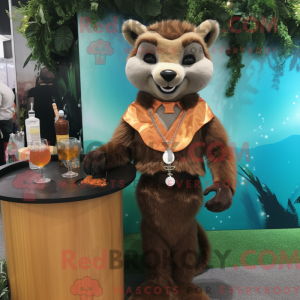 Brun Marten maskot kostume...