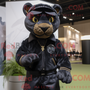Black Puma mascot costume...