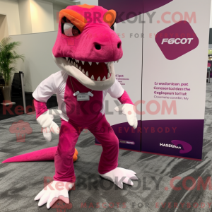 Magenta Allosaurus mascot...