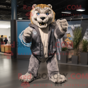 Gray Smilodon mascot...