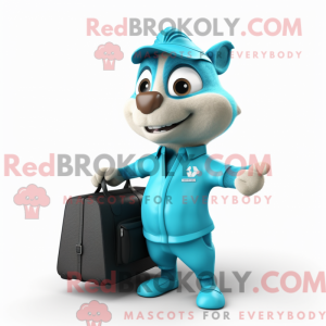 Cyan Chipmunk maskot...