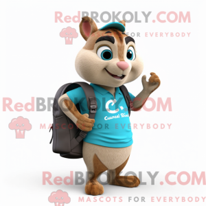 Cyan Chipmunk Maskottchen...