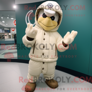 Cream Baseball Glove mascot...