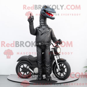 Sort Brachiosaurus maskot...