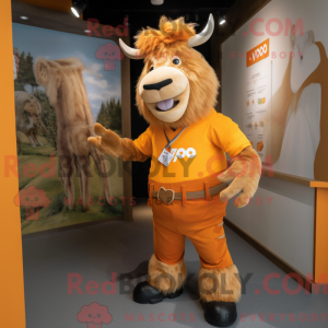 Orange Yak mascot costume...